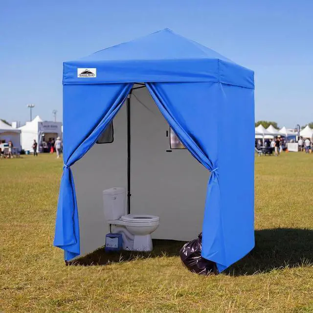 Alt view image 7 of 7 - Flex Ultra Compact 5x5 Changing Room, Pop-up Canopy, Sun Shelter, Portable Privacy Canopy Cabana for Pool, Fashion Photoshoots, or Camping, Blue