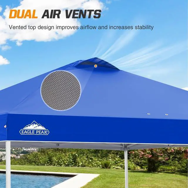 Alt view image 6 of 7 - Replacement Canopy Top for Eagle Peak 10x10 Straight Leg Pop Up Canopy Frame Only, Canopy Cover with Air Vent, UPF 50+, Frame NOT Included, Blue