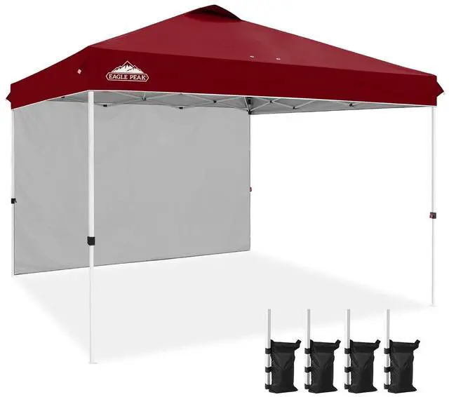 Main image of Commercial Canopy 12x12 Pop Up Canopy Tent with 1 Sidewall, Easy Setup Heavy Duty Instant Event Shelter for Vendors & Markets, Outdoor Sun Shade, Burgundy