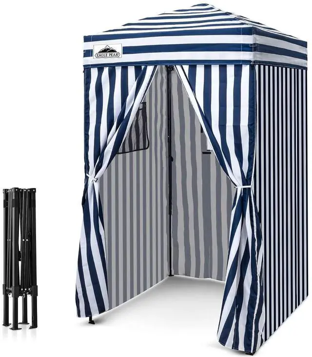 Main image of Flex Ultra Compact 4x4 Changing Room, Pop-up Canopy, Sun Shelter, Portable Privacy Canopy Cabana for Pool, Fashion Photoshoots, or Camping, White/Blue