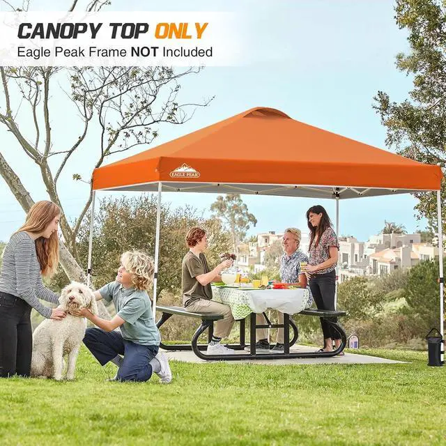 Alt view image 5 of 7 - Replacement Canopy Top for Eagle Peak 10x10 Straight Leg Pop Up Canopy Frame Only, Canopy Cover with Air Vent, UPF 50+, Frame NOT Included, Orange