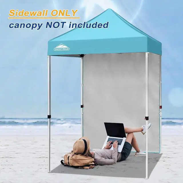Alt view image 6 of 7 - Canopy Sidewall for 5x5 Pop Up Canopy Frame, Single Side Wall Panel Only (Fits 5x5 Straight Leg Frame, Canopy Top or Frame NOT Included), Light Blue