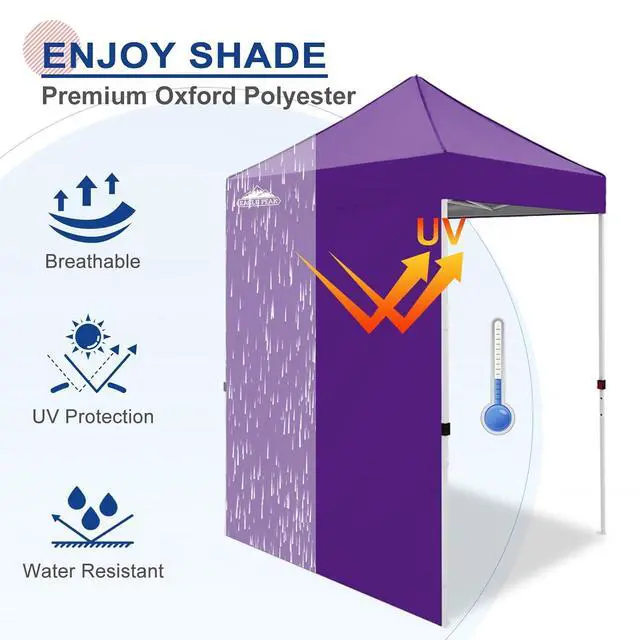 Alt view image 2 of 7 - Canopy Sidewall for 5x5 Pop Up Canopy Frame, Single Side Wall Panel Only (Fits 5x5 Straight Leg Frame, Canopy Top or Frame NOT Included), Purple