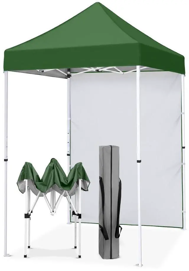 Main image of Pop up Canopy 5x5, Outdoor Portable Canopy Tent with One Removable Sunwall, Carry Bag Included, Green