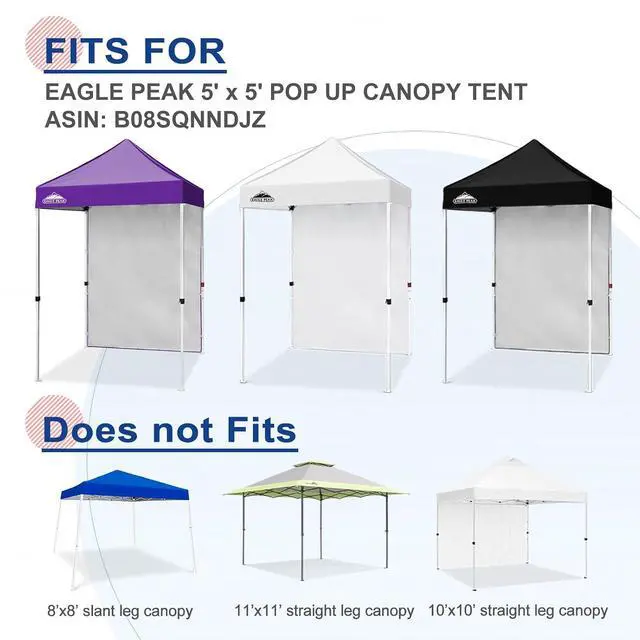 Alt view image 7 of 7 - Canopy Sidewall for 5x5 Pop Up Canopy Frame, Single Side Wall Panel Only (Fits 5x5 Straight Leg Frame, Canopy Top or Frame NOT Included), Purple