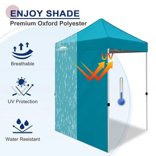 Alt view image 2 of 7 - Canopy Sidewall for 5x5 Pop Up Canopy Frame, Single Side Wall Panel Only (Fits 5x5 Straight Leg Frame, Canopy Top or Frame NOT Included), Turquoise