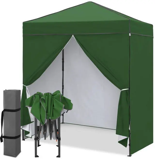 Main image of 6x4 Instant Pop Up Canopy Tent with 4 Side Wall Panels, Straight Leg Sun Shelter, Portable Canopy with Carry Bag for Camping, Beach & Sports, Green