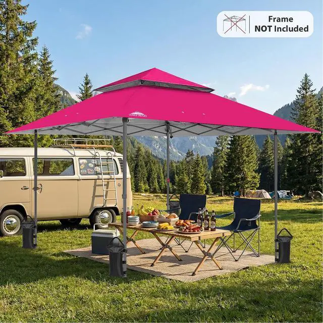 Alt view image 5 of 7 - Replacement Canopy Top for Eagle Peak 13x13 Straight Leg Pop Up Canopy Frame Only, Canopy Cover with Two Tier Air Vent, UPF 50+, Frame NOT Included, Dark Pink