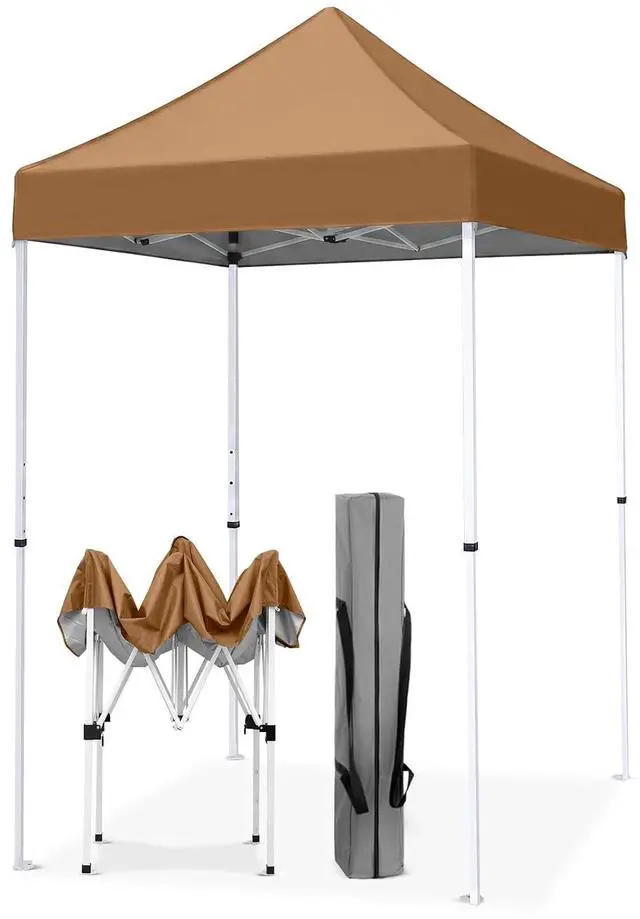 Main image of 5x5 Pop Up Canopy Tent Instant Outdoor Canopy Easy Set-up Straight Leg Folding Shelter, Khaki