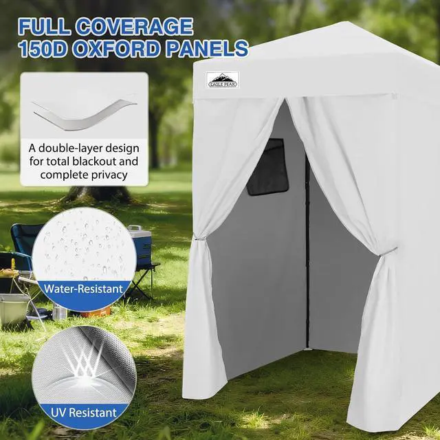 Alt view image 2 of 7 - Flex Ultra Compact 4x4 Changing Room, Pop-up Canopy, Sun Shelter, Portable Privacy Canopy Cabana for Pool, Fashion Photoshoots, or Camping, White