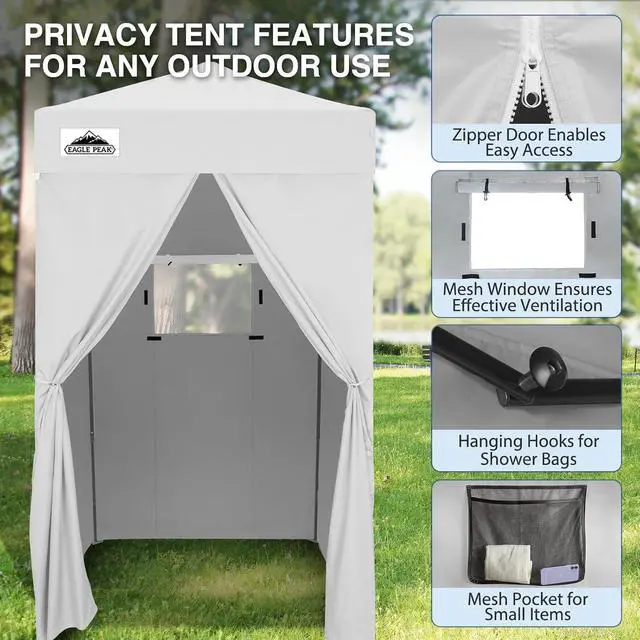 Alt view image 4 of 7 - Flex Ultra Compact 4x4 Changing Room, Pop-up Canopy, Sun Shelter, Portable Privacy Canopy Cabana for Pool, Fashion Photoshoots, or Camping, White