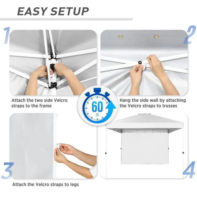 Alt view image 2 of 7 - Sunwall/Sidewall for 10x10 Straight Leg Canopy only, 1 Sidewall, White