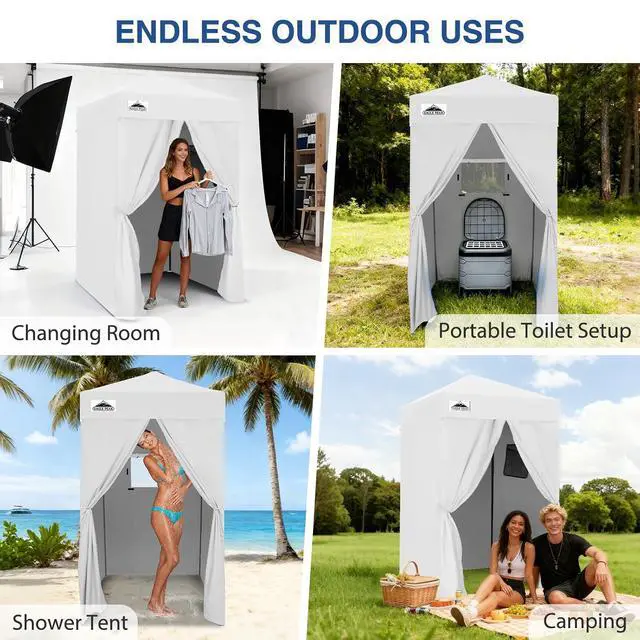 Alt view image 7 of 7 - Flex Ultra Compact 4x4 Changing Room, Pop-up Canopy, Sun Shelter, Portable Privacy Canopy Cabana for Pool, Fashion Photoshoots, or Camping, White