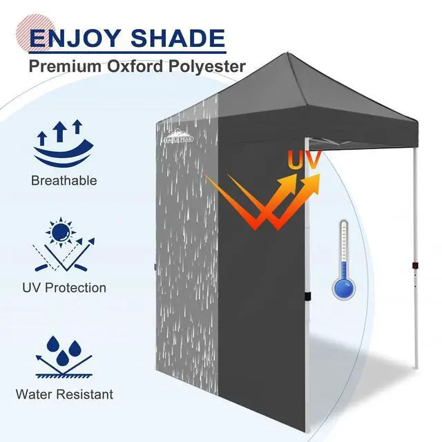 Alt view image 2 of 7 - Canopy Sidewall for 5x5 Pop Up Canopy Frame, Single Side Wall Panel Only (Fits 5x5 Straight Leg Frame, Canopy Top or Frame NOT Included), Gray