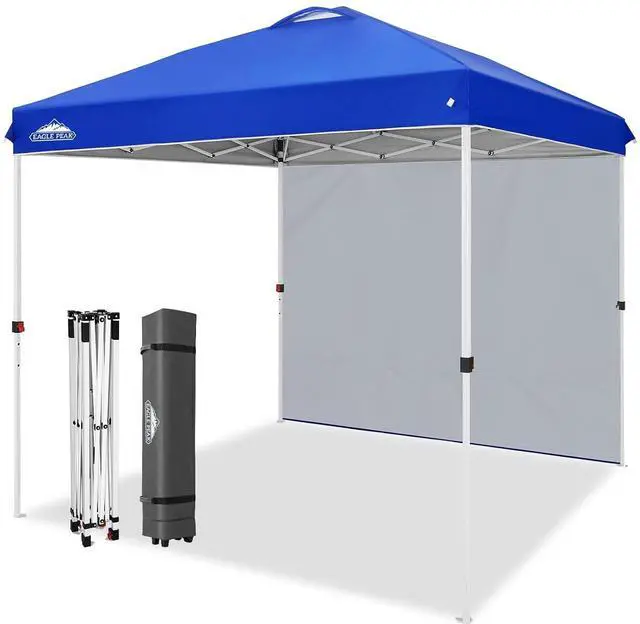Main image of Commercial Canopy 8x8 Pop Up Canopy Tent with 1 Sidewall, Easy Setup Heavy Duty Instant Event Shelter for Vendors & Markets, Outdoor Sun Shade, Blue