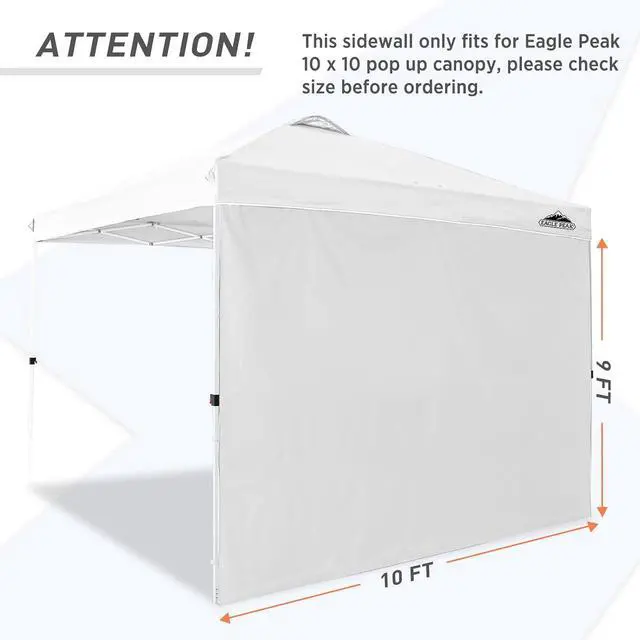 Alt view image 5 of 7 - Sunwall/Sidewall for 10x10 Straight Leg Canopy only, 1 Sidewall, White