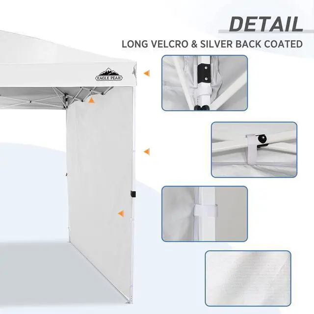 Alt view image 4 of 7 - Sunwall/Sidewall for 10x10 Straight Leg Canopy only, 1 Sidewall, White
