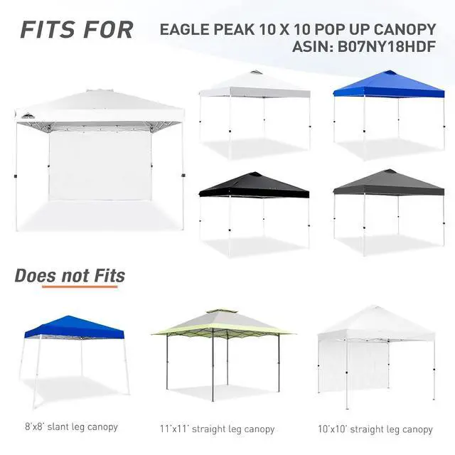 Alt view image 7 of 7 - Sunwall/Sidewall for 10x10 Straight Leg Canopy only, 1 Sidewall, White