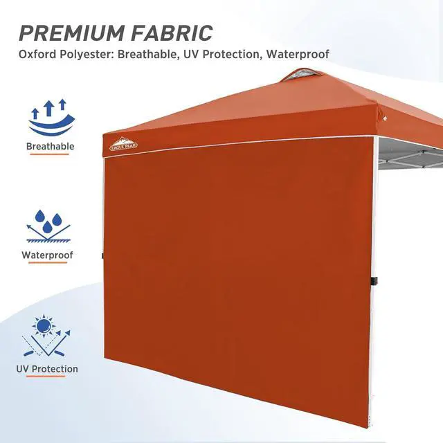Alt view image 3 of 7 - Sunwall/Sidewall for 10x10 Straight Leg Canopy only, 1 Sidewall, Brick Red