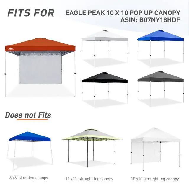 Alt view image 4 of 7 - Sunwall/Sidewall for 10x10 Straight Leg Canopy only, 1 Sidewall, Brick Red