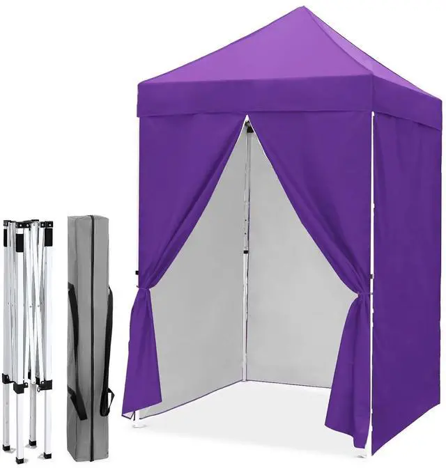 Main image of 5x5 Instant Canopy with 4-Side Wall Panels, Small Pop up Portable Canopy Tent with Carry Bag, Light Weight Sun Shelter for Sports, Camping and Beach, Purple