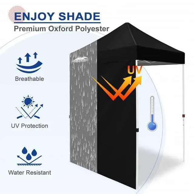 Alt view image 3 of 7 - Canopy Sidewall for 5x5 Pop Up Canopy Frame, Single Side Wall Panel Only (Fits 5x5 Straight Leg Frame, Canopy Top or Frame NOT Included), Black