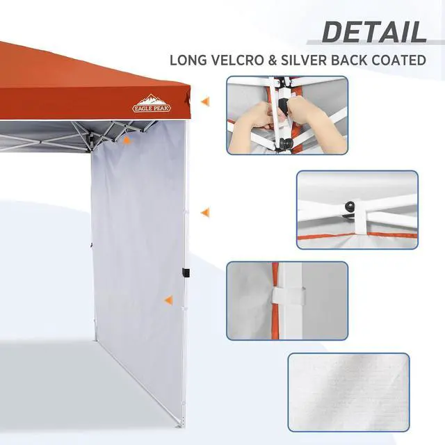 Alt view image 6 of 7 - Sunwall/Sidewall for 10x10 Straight Leg Canopy only, 1 Sidewall, Brick Red