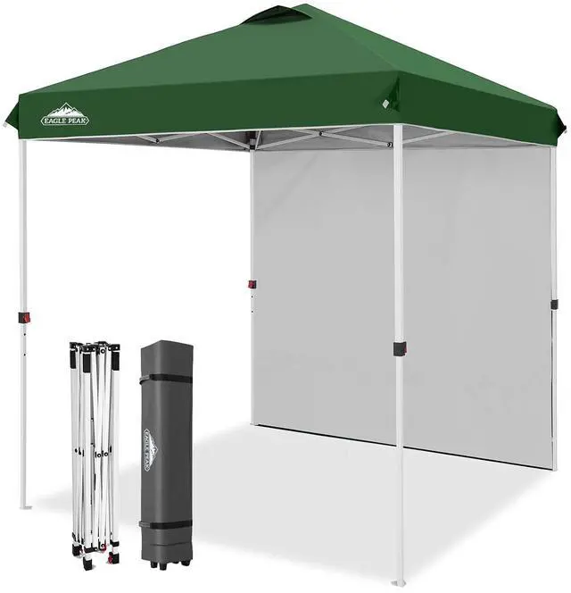 Main image of Commercial Canopy 6.6x6.6 Pop Up Canopy Tent with 1 Sidewall, Easy Setup Heavy Duty Instant Event Shelter for Vendors & Markets, Outdoor Sun Shade, Green