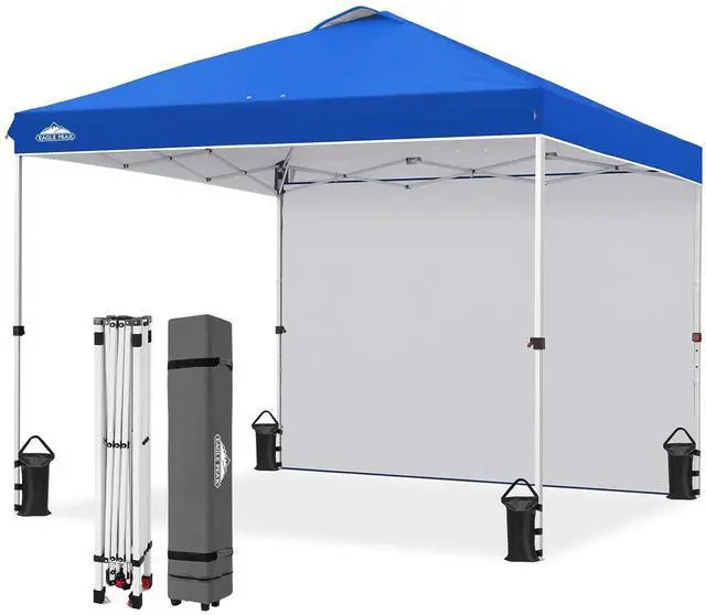 Main image of Commercial Canopy 10x10 Pop Up Canopy Tent with 1 Sidewall, Easy Setup Heavy Duty Instant Event Shelter for Vendors & Markets, Outdoor Sun Shade, Blue