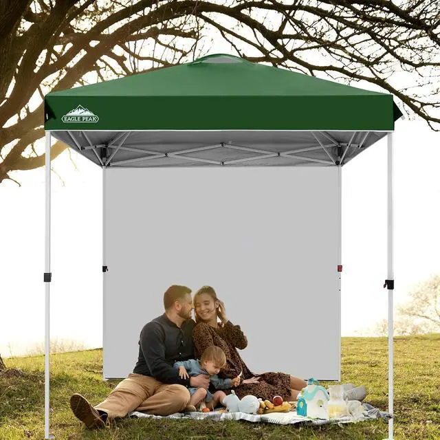 Alt view image 7 of 7 - Commercial Canopy 6.6x6.6 Pop Up Canopy Tent with 1 Sidewall, Easy Setup Heavy Duty Instant Event Shelter for Vendors & Markets, Outdoor Sun Shade, Green