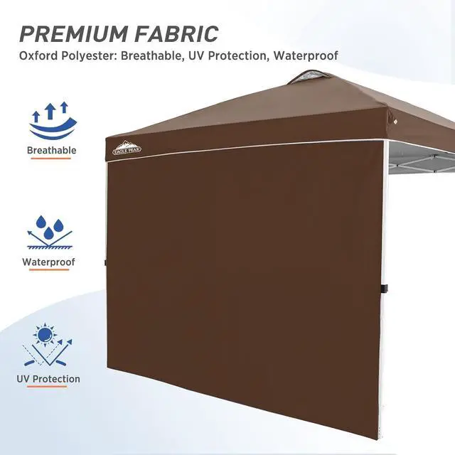 Alt view image 3 of 7 - Sunwall/Sidewall for 10x10 Straight Leg Canopy only, 1 Sidewall, Dark Brown