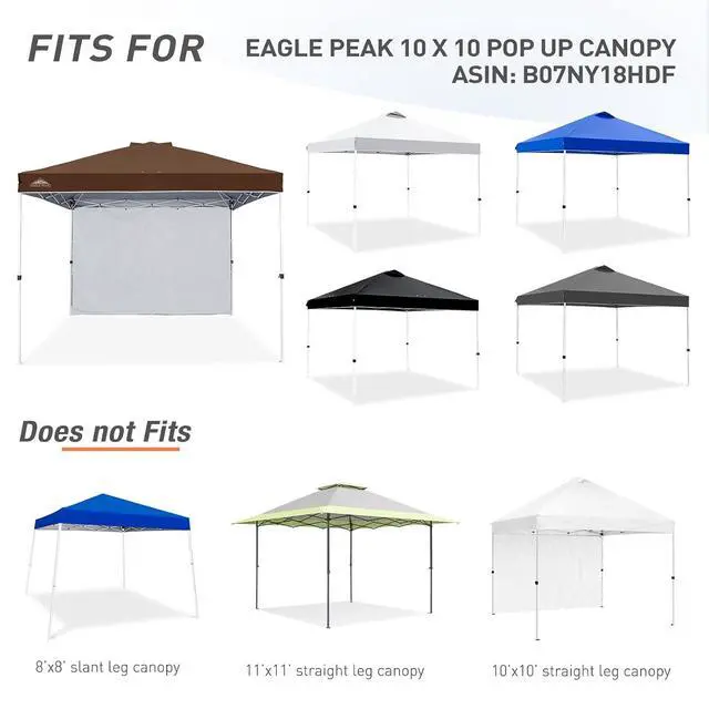 Alt view image 4 of 7 - Sunwall/Sidewall for 10x10 Straight Leg Canopy only, 1 Sidewall, Dark Brown