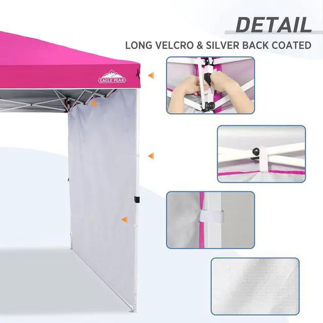 Alt view image 4 of 7 - Sunwall/Sidewall for 10x10 Straight Leg Canopy only, 1 Sidewall, Pink