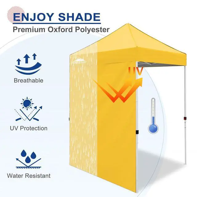 Alt view image 2 of 7 - Canopy Sidewall for 5x5 Pop Up Canopy Frame, Single Side Wall Panel Only (Fits 5x5 Straight Leg Frame, Canopy Top or Frame NOT Included), Yellow