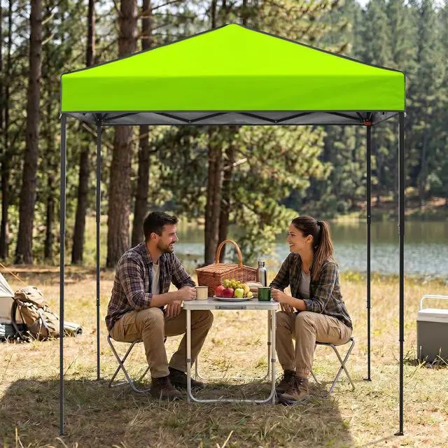 Alt view image 7 of 7 - 6x4 Instant Pop Up Canopy Tent, Straight Leg Sun Shelter, Portable Canopy with Carry Bag for Camping, Beach & Sports, Neon Green