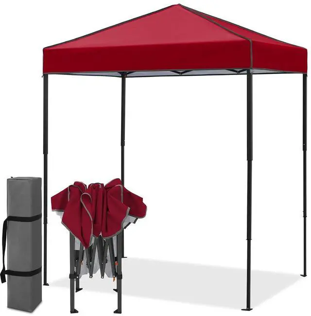 Main image of 6x4 Instant Pop Up Canopy Tent, Straight Leg Sun Shelter, Portable Canopy with Carry Bag for Camping, Beach & Sports, Burgundy