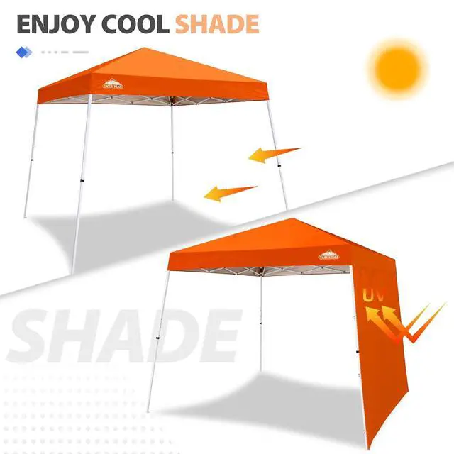 Alt view image 4 of 7 - Sunwall/Sidewall for 10x10 Slant Leg Canopy Only, 1 Sidewall, Orange