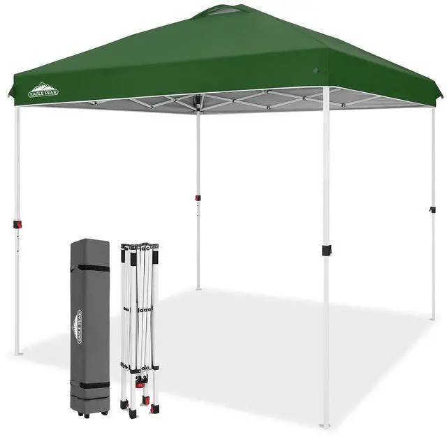 Main image of Pop Up Canopy Tent with Wheeled Carry Bag, 8 Stakes, 4 Ropes, Easy Set Up Tent Canopy, 8x8 ft, Green