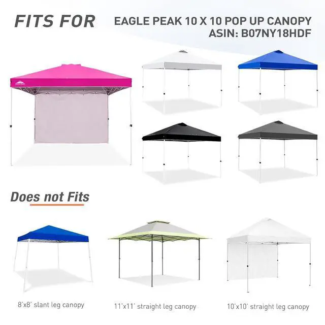 Alt view image 5 of 7 - Sunwall/Sidewall for 10x10 Straight Leg Canopy only, 1 Sidewall, Pink