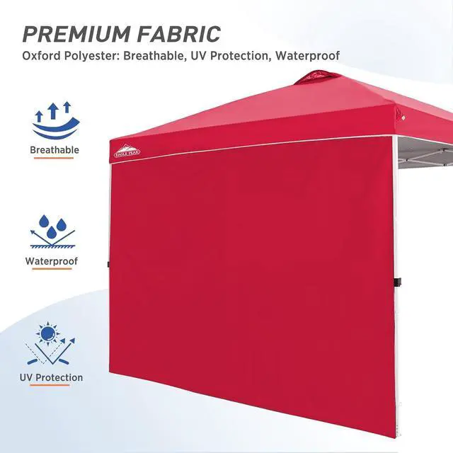 Alt view image 3 of 7 - Sunwall/Sidewall for 10x10 Straight Leg Canopy only, 1 Sidewall, Red