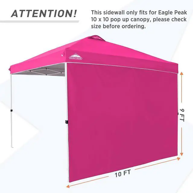 Alt view image 6 of 7 - Sunwall/Sidewall for 10x10 Straight Leg Canopy only, 1 Sidewall, Pink