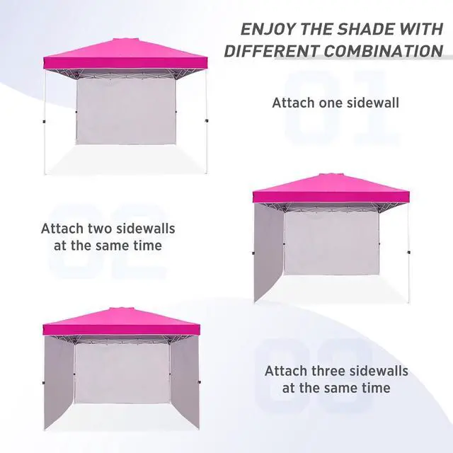 Alt view image 7 of 7 - Sunwall/Sidewall for 10x10 Straight Leg Canopy only, 1 Sidewall, Pink