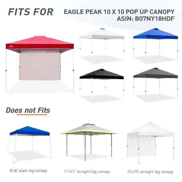 Alt view image 5 of 7 - Sunwall/Sidewall for 10x10 Straight Leg Canopy only, 1 Sidewall, Red