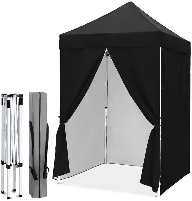Main image of 5x5 Instant Canopy with 4-Side Wall Panels, Small Pop up Portable Canopy Tent with Carry Bag, Light Weight Sun Shelter for Sports, Camping and Beach, Black