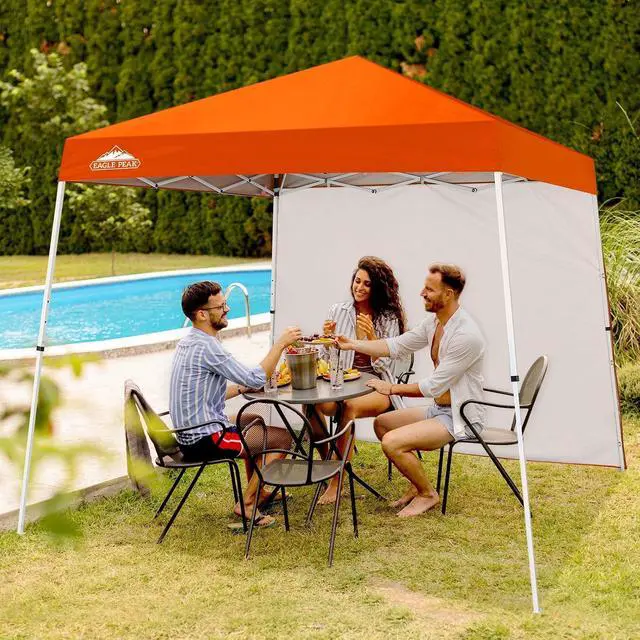 Alt view image 7 of 7 - Sunwall/Sidewall for 10x10 Slant Leg Canopy Only, 1 Sidewall, Orange