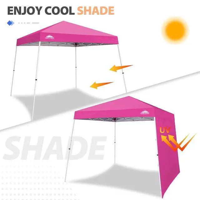 Alt view image 4 of 7 - Sunwall/Sidewall for 10x10 Slant Leg Canopy Only, 1 Sidewall, Pink
