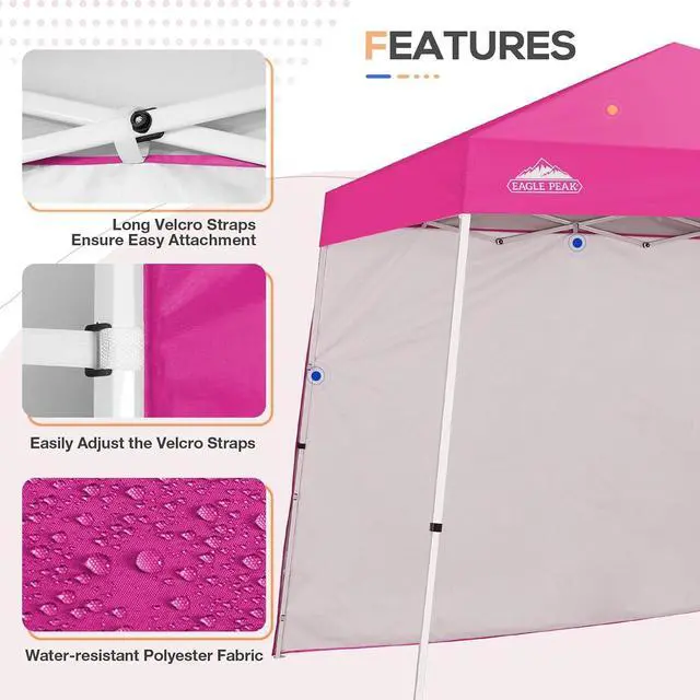 Alt view image 3 of 7 - Sunwall/Sidewall for 10x10 Slant Leg Canopy Only, 1 Sidewall, Pink