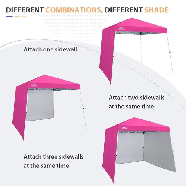 Alt view image 6 of 7 - Sunwall/Sidewall for 10x10 Slant Leg Canopy Only, 1 Sidewall, Pink