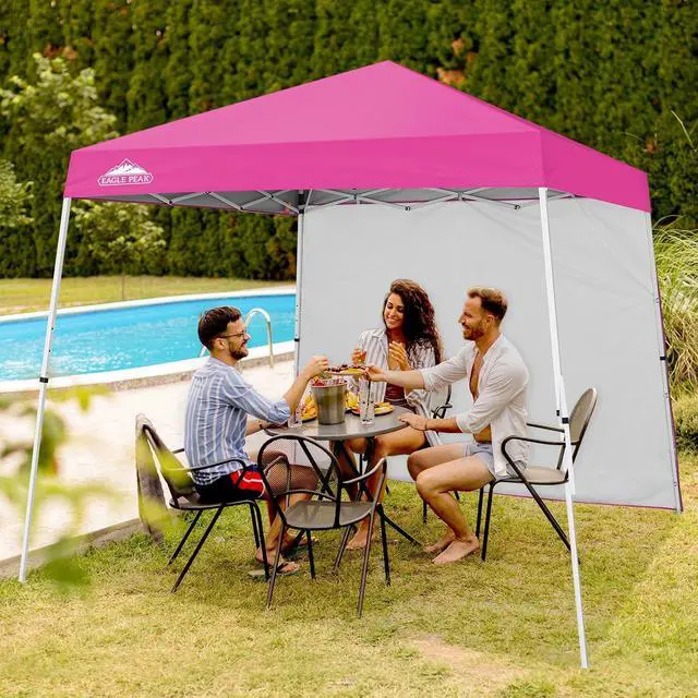 Alt view image 7 of 7 - Sunwall/Sidewall for 10x10 Slant Leg Canopy Only, 1 Sidewall, Pink