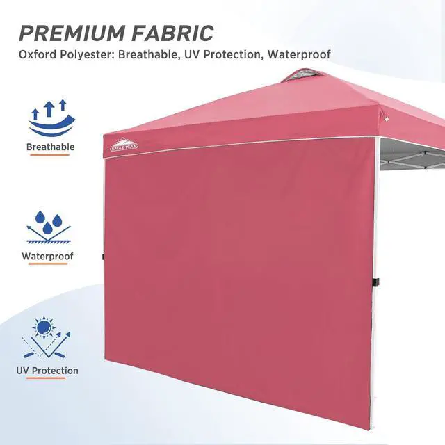 Alt view image 3 of 7 - Sunwall/Sidewall for 10x10 Straight Leg Canopy only, 1 Sidewall, Peach Pink